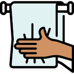 Final step 6: Drying hands with a clean towel to prevent germ spread. Expert handwashing steps for toddlers in India