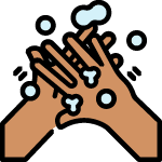 Step 3 of pediatrician tips for infection prevention: scrubbing between fingers where Mumbai dust and germs hide